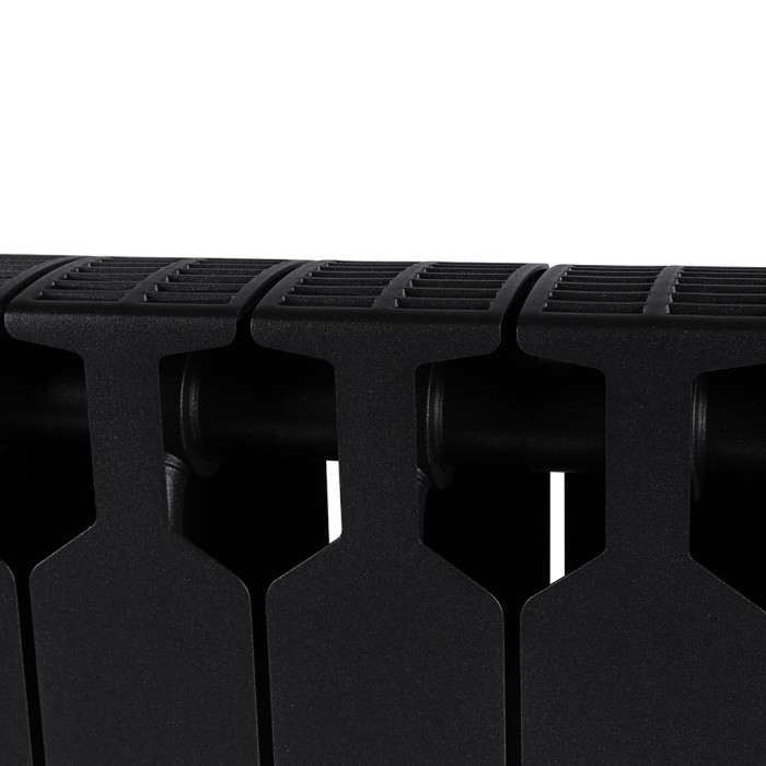 Биметаллический радиатор RIFAR SUPReMO 350, 10 секций, боковое подключение, черный