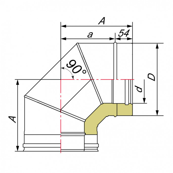 Отвод 90° D150/250, AISI 321, 0,8 мм/304 (Вулкан)