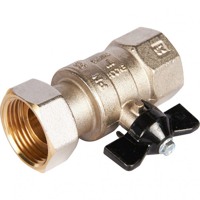 STOUT Кран шаровой с накидной гайкой, ВР/накидная гайка, ручка бабочка 1x1