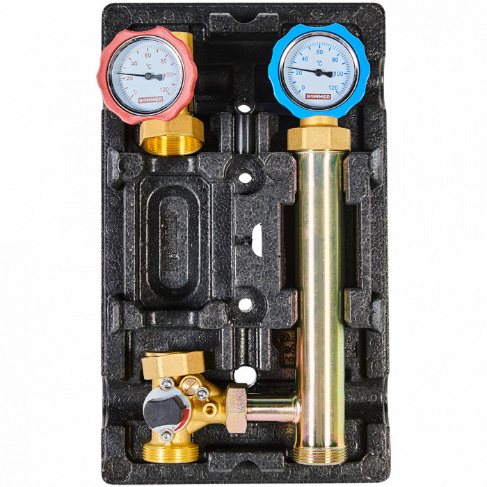 Насосная группа ROMMER RDG-1003 с 3-х ходовым приводным смесителем 1, без насоса левая