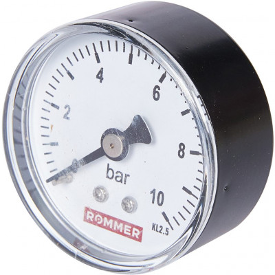 RIM-0009-501008 Манометр ROMMER аксиальный. Корпус Dn 50 мм 1/4 , 0...10 бар, кл.2.5