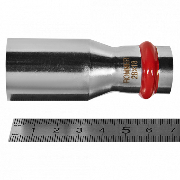 ROMMER RSS-0020-002818 Муфта переходная-НПр, 28х18, из нержавеющей стали прессовой