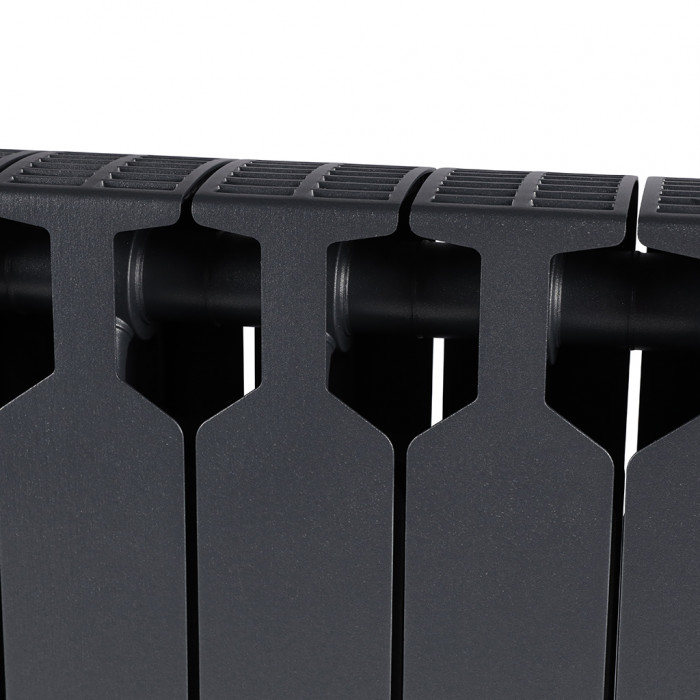 Биметаллический радиатор RIFAR SUPReMO 350, 14 секций, боковое подключение, черный