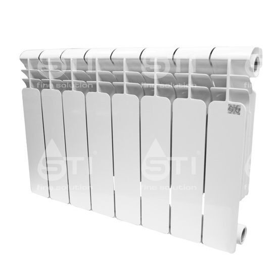 Биметаллический радиатор STI Bimetal 350/80, 8 секций, боковое подключение