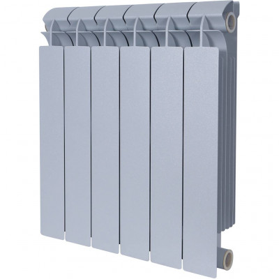 Биметаллический радиатор Global STYLE PLUS 500, 6 секций, боковое подключение, серый