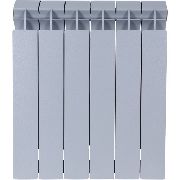 Биметаллический радиатор Global STYLE PLUS 500, 6 секций, боковое подключение, серый