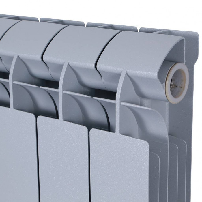 Биметаллический радиатор Global STYLE PLUS 500, 6 секций, боковое подключение, серый