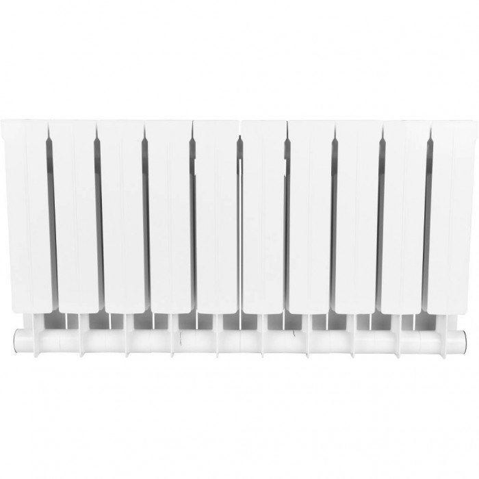 Биметаллический радиатор STOUT STYLE 350, 10 секций, боковое подключение, белый