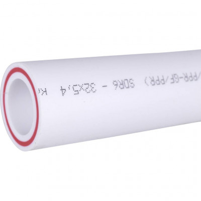 Труба полипропиленовая армированная Политэк d=32х5,4 (PN 25) (стекловолокно) (цвет белый)