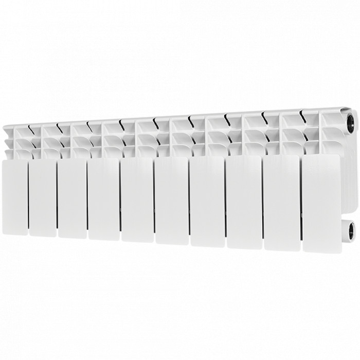 Биметаллический радиатор STOUT TITAN 200, 10 секций, боковое подключение, белый