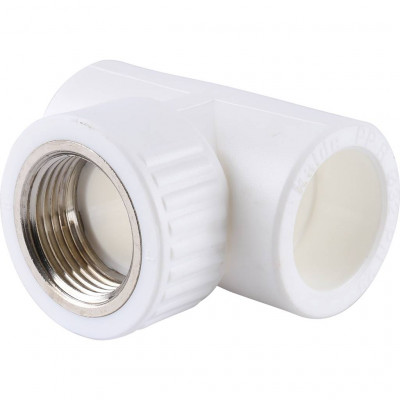 Тройник Kalde с внутренней резьбой 32х1 для полипропиленовых труб под сварку (цвет белый)