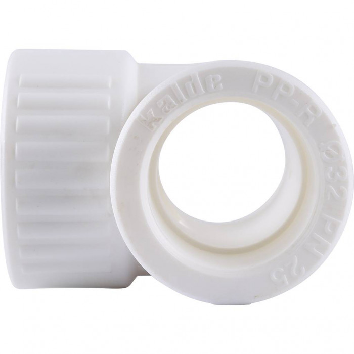 Тройник Kalde с внутренней резьбой 32х1 для полипропиленовых труб под сварку (цвет белый)