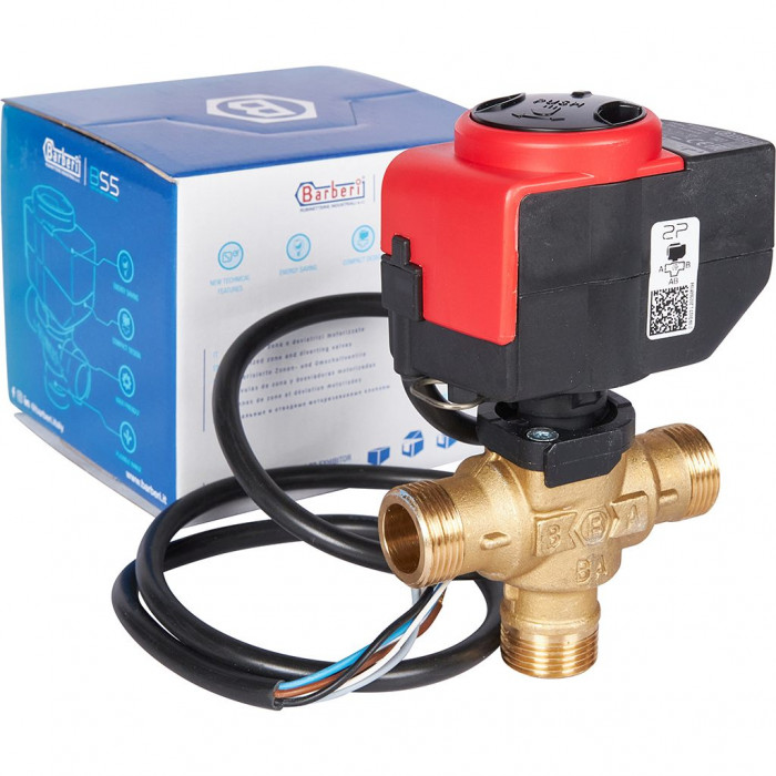 3-Ходовой зональный клапан, сервопривод 230V STOUT с кабелем 1м,, НР 3/4