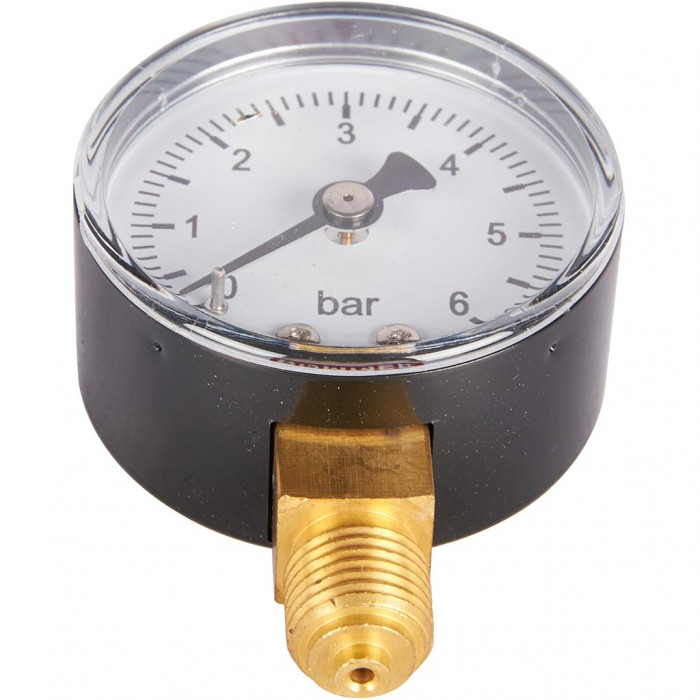 RIM-0010-500608 Манометр ROMMER радиальный. Корпус Dn 50 мм 1/4 , 0...6 бар, кл.2.5