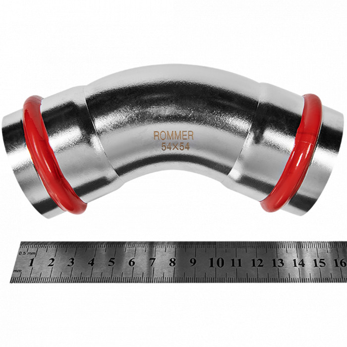 ROMMER RSS-0005-000054 ROMMER Угольник 45°-ВПр, 54, из нержавеющей стали прессовой