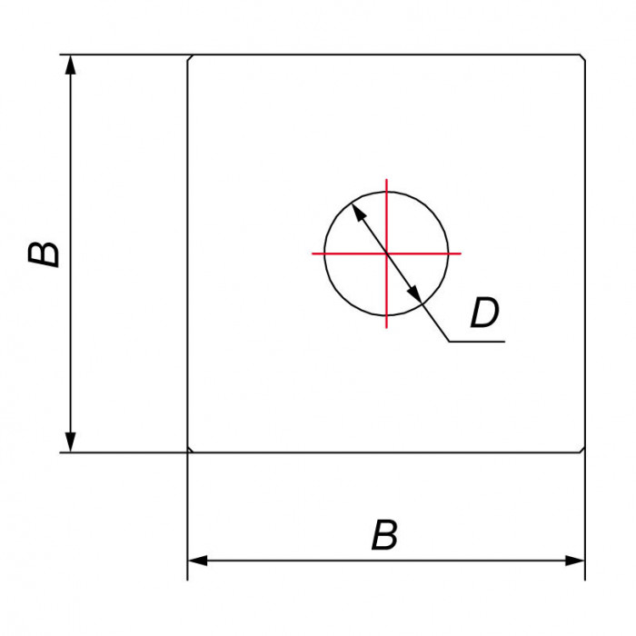 Фланец без изоляции 750х750 D130/230, оцинкованная сталь (Вулкан)