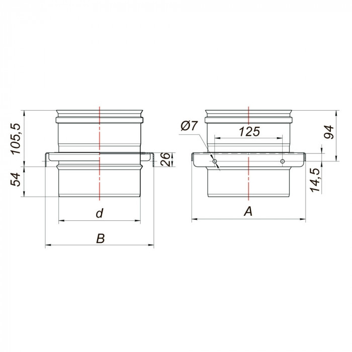 Опора D160, AISI 321/304 (Вулкан)