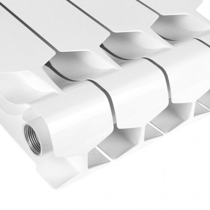 Биметаллический радиатор STOUT STYLE 350, 12 секций, боковое подключение, белый