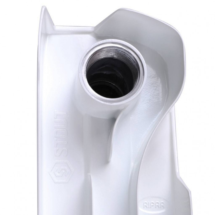 Биметаллический радиатор STOUT STYLE 350, 12 секций, боковое подключение, белый