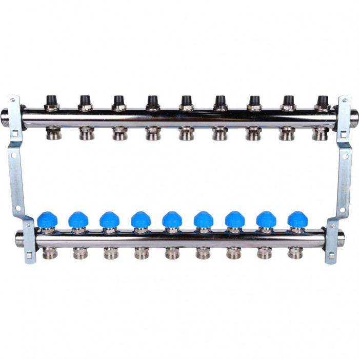 Распределительный коллектор REHAU HKV на 9 контуров нержавеющая сталь (12180911001)