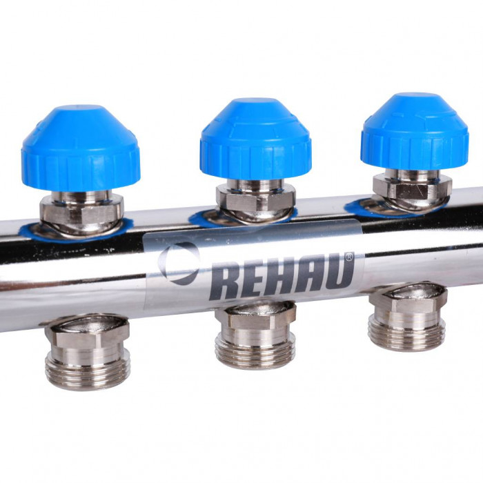 Распределительный коллектор REHAU HKV на 9 контуров нержавеющая сталь (12180911001)