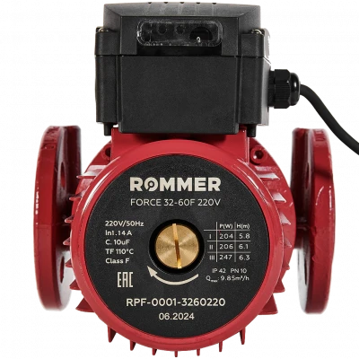 Насос циркуляционный фланцевый ROMMER PRF трехскоростной 32-60F 220V