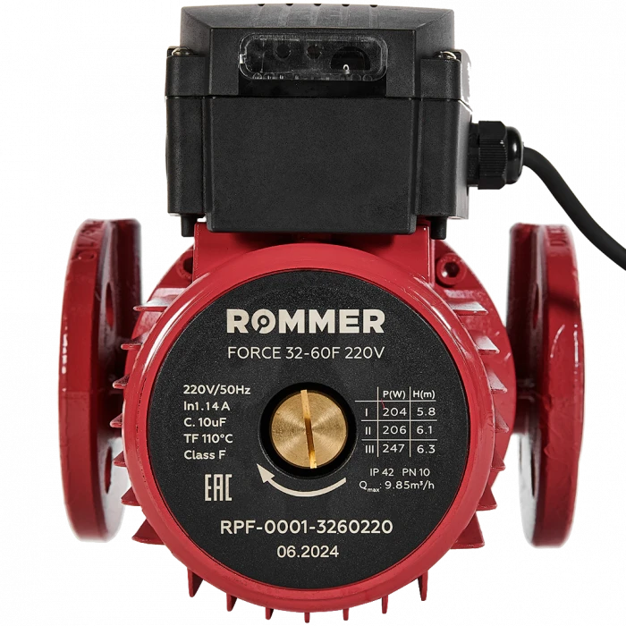Насос циркуляционный фланцевый ROMMER PRF трехскоростной 32-60F 220V