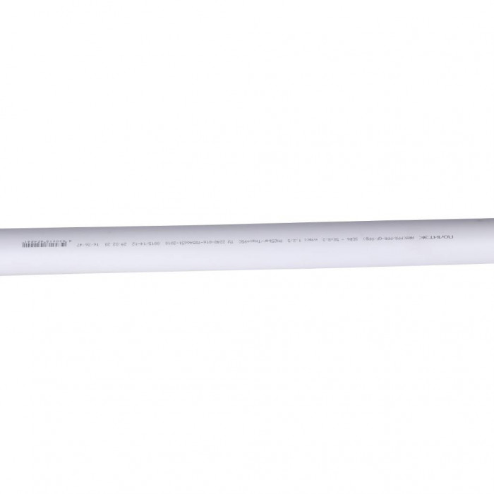 Труба полипропиленовая армированная Политэк d=50х8,3 (PN 25) (стекловолокно) (цвет белый)