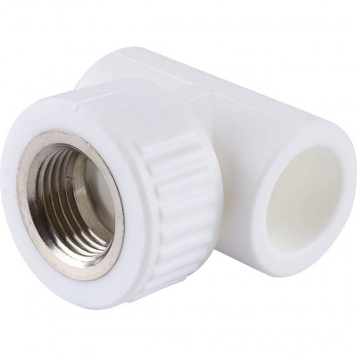 Тройник Kalde с внутренней резьбой 20х1/2 для полипропиленовых труб под сварку (цвет белый)