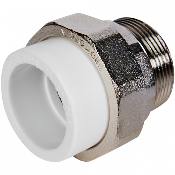 Pro Aqua PA21021 Pro Aqua d=40-1.1/2 PP-R Муфта комбинированная разъемная (американка) НР Белая