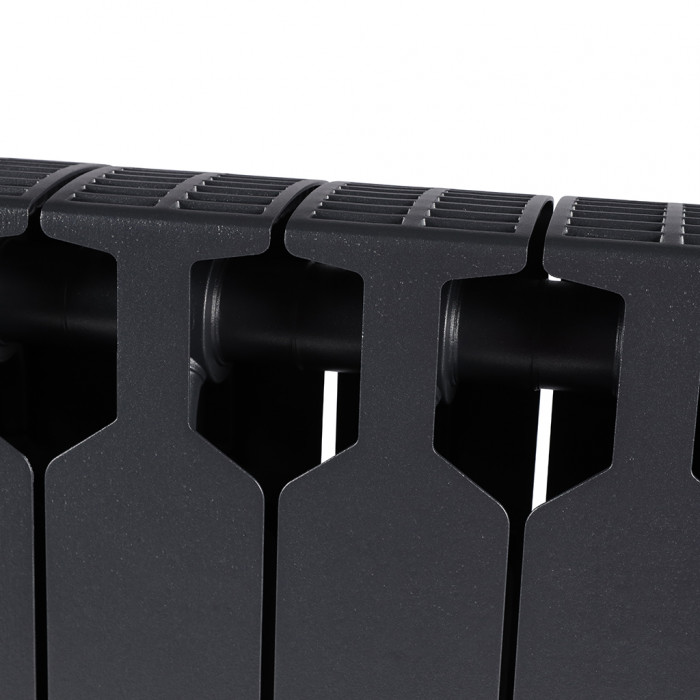 Биметаллический радиатор RIFAR SUPReMO 350, 4 секций, боковое подключение, черный