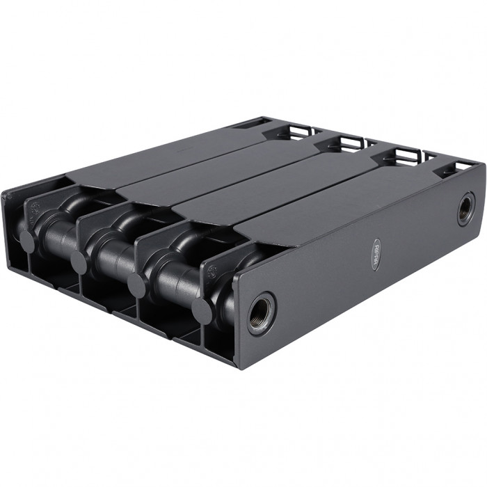 Биметаллический радиатор RIFAR SUPReMO 350, 4 секций, боковое подключение, черный