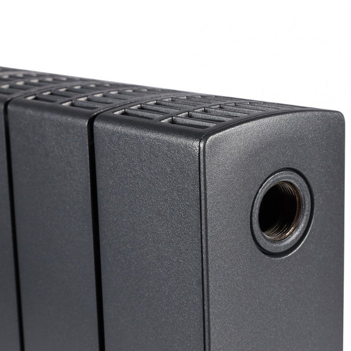 Биметаллический радиатор RIFAR SUPReMO 350, 4 секций, боковое подключение, черный