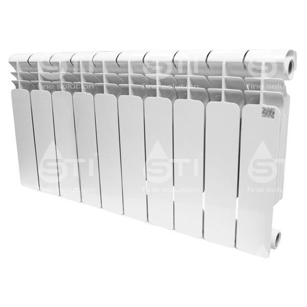 Биметаллический радиатор STI Bimetal 350/80, 10 секций, боковое подключение