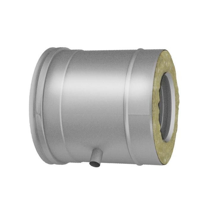 Труба горизонтальная со штуцером для отвода конденсата D300/400, AISI 321/304 (Вулкан)