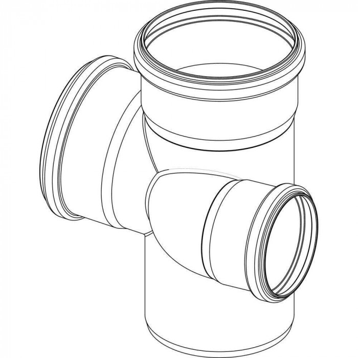 Крестовина REHAU разнопроходная с увеличенным проходом слева 110/75/110/87° (11237711001)