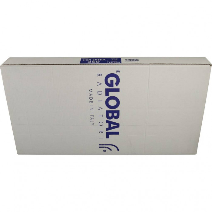 Алюминиевый радиатор Global VOX EXTRA 350, 10 секций, боковое подключение, белый