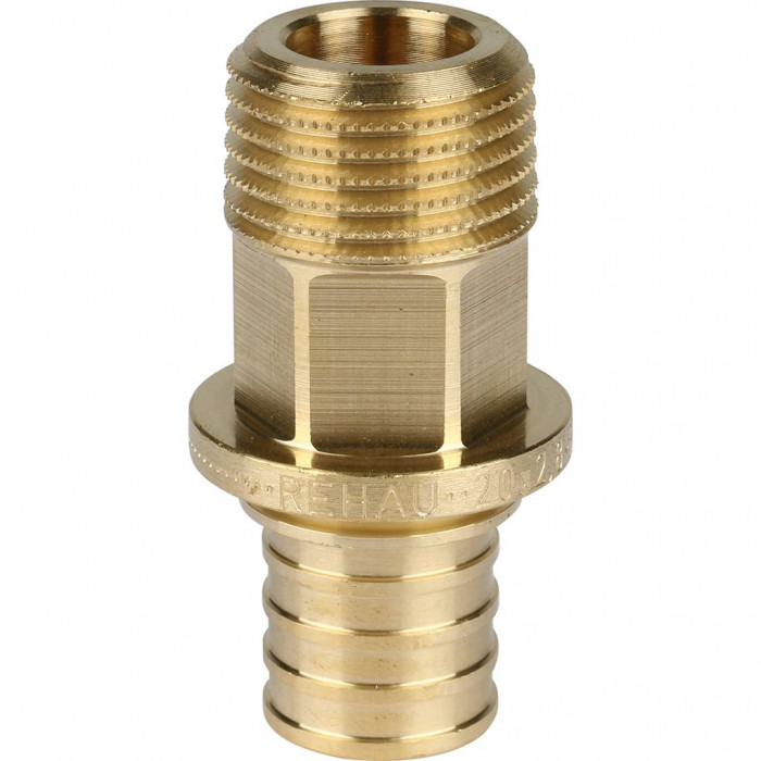 REHAU RAUTITAN Фитинги Переходник с наружной резьбой 20-R 1/2 RX+ для труб из сшитого полиэтилена аксиальный