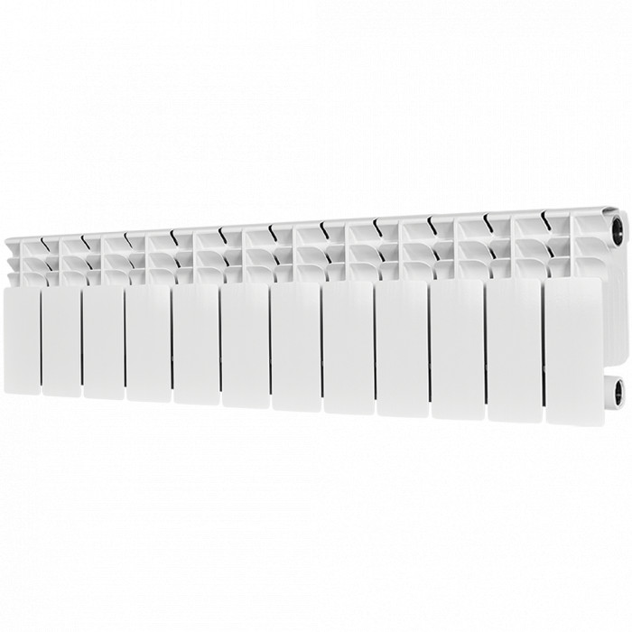 Биметаллический радиатор STOUT TITAN 200, 12 секций, боковое подключение, белый