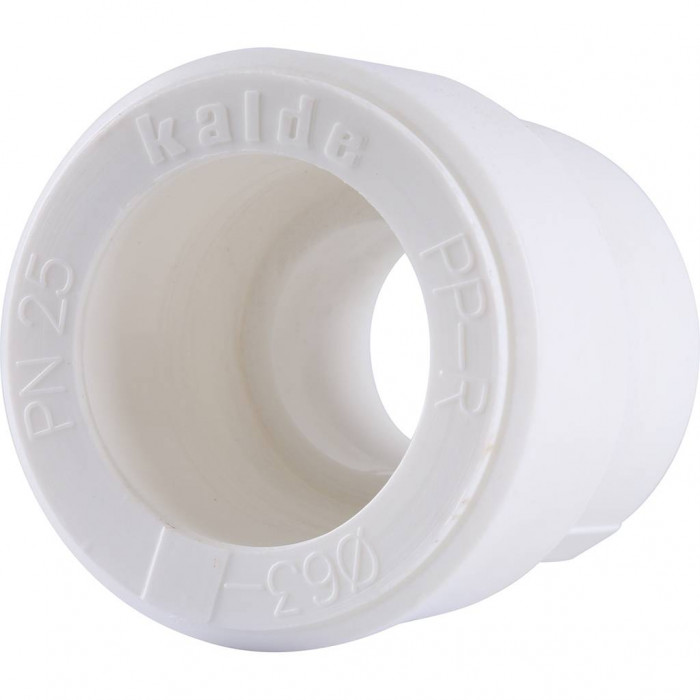 Kalde 63x32 Муфта переходная для полипропиленовых труб под сварку (цвет белый)