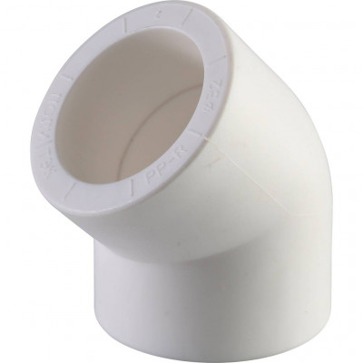 Политэк d=32 Угольник 45* для полипропиленовых труб под сварку (цвет белый)