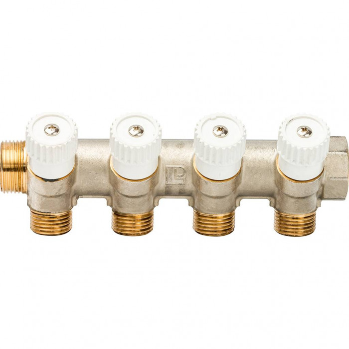 LUXOR 4-х ходовой коллектор с перекрывающими кранами CP 464 (G3/4xG1/2)