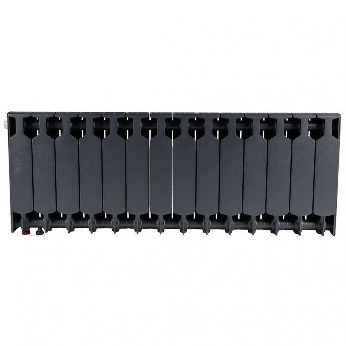 Биметаллический радиатор RIFAR SUPReMO VENTIL 350, 14 секций, нижнее правое подключение, черный