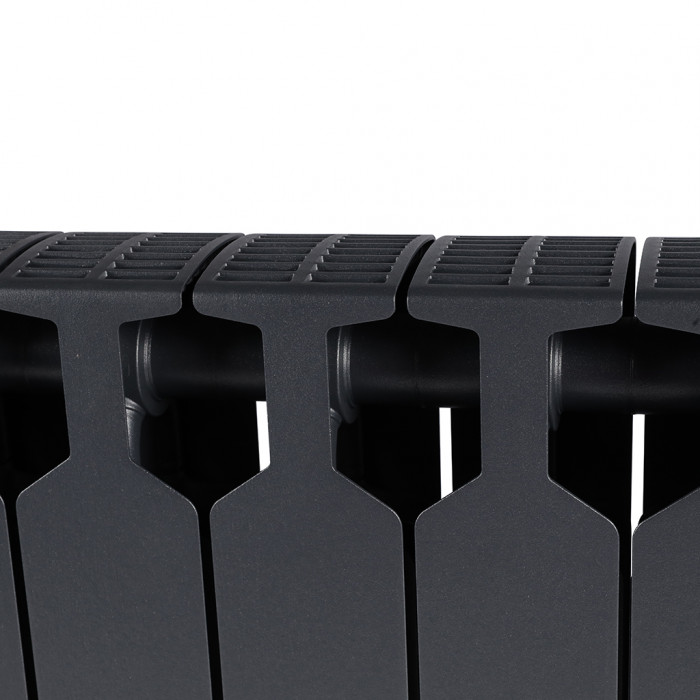 Биметаллический радиатор RIFAR SUPReMO VENTIL 350, 14 секций, нижнее правое подключение, черный