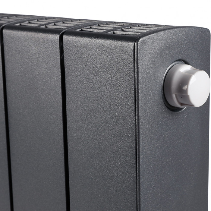 Биметаллический радиатор RIFAR SUPReMO VENTIL 350, 14 секций, нижнее правое подключение, черный