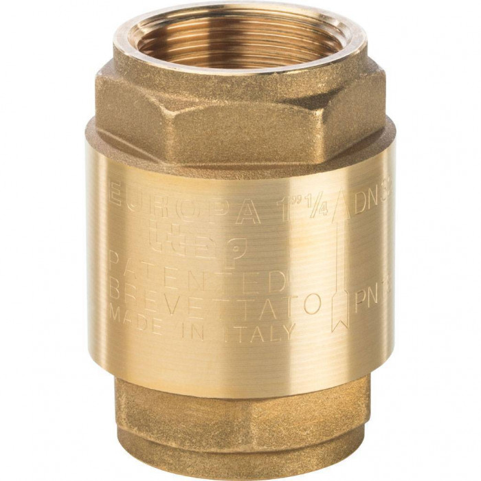 STOUT Клапан обратный пружинный муфтовый с металлическим седлом 1 1/4"