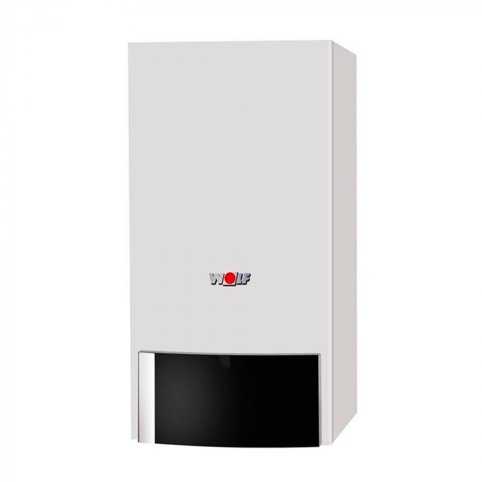 Настенный газовый котел Wolf CGG-1K-24, конденсационный, двухконтурный + горизонтальный дымоход и термостат