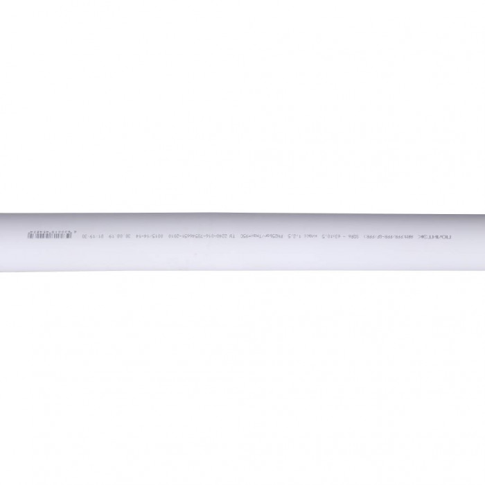 Труба полипропиленовая армированная Политэк d=63х10,5 (PN 25) (стекловолокно) (цвет белый)