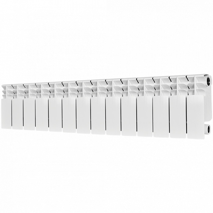 Биметаллический радиатор STOUT TITAN 200, 14 секций, боковое подключение, белый