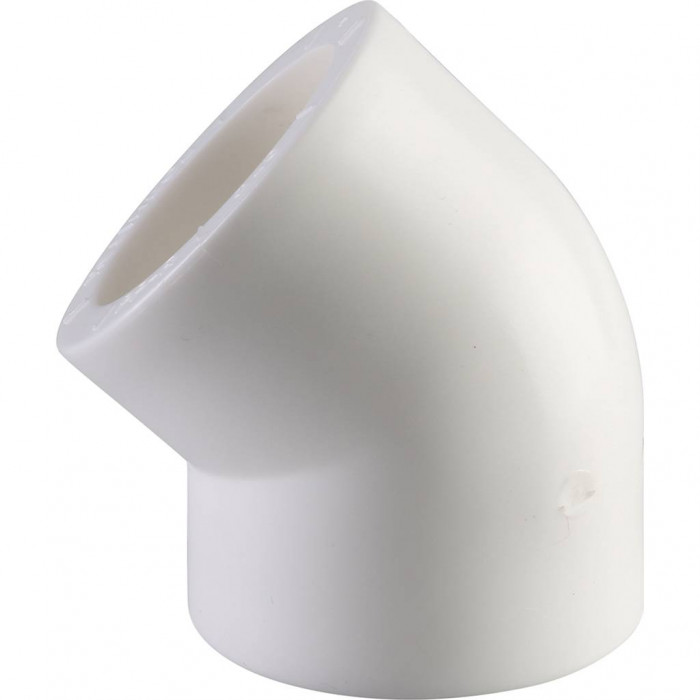 Политэк d=40 Угольник 45* для полипропиленовых труб под сварку (цвет белый)